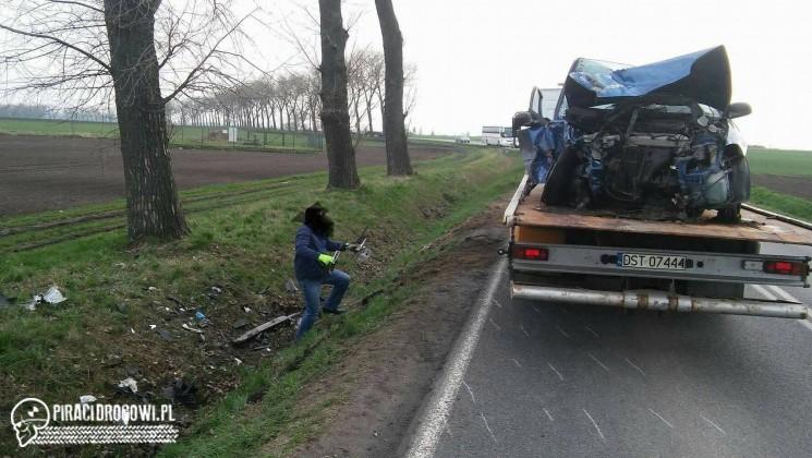 Groźna czołówka pod Strzelinem