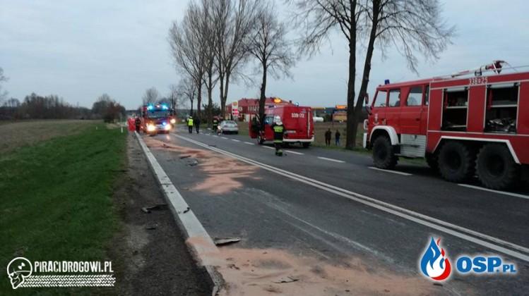 Jedna ofiara śmiertelna po zderzeniu iveco z mitsubishi