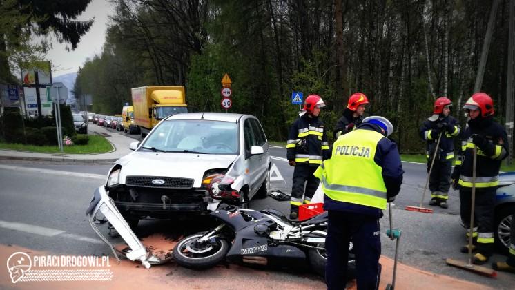 Yamahą uderzył w samochód, który nie udzielił mu pierwszeństwa