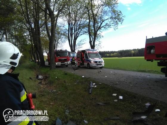 Kierowca nie miał szans po wbiciu się alfy w drzewo
