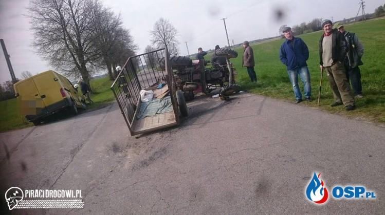 Zderzenie traktora z busem w Nowej Prawdzie