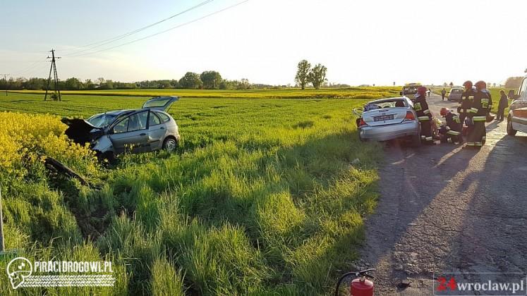 Pijany spowodował wypadek pod Wrocławiem. 5 osób w tym dziecko rannych