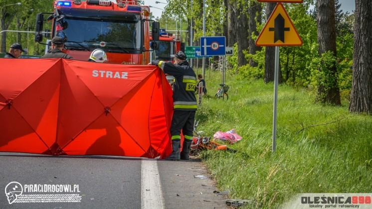 Pod Wrocławiem bus śmiertelnie potrącił motorowerzystę