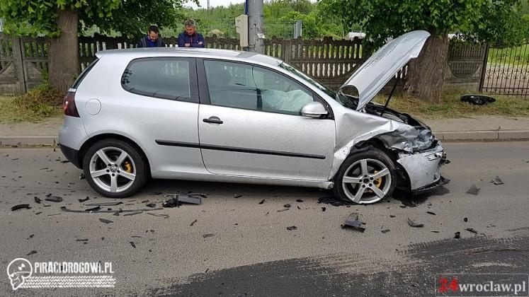 Dziecko ranne w  wypadku pod Kątami Wrocławskimi 