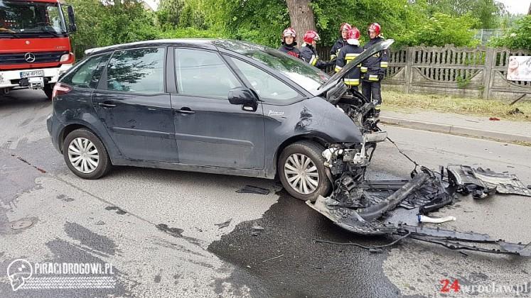 Dziecko ranne w  wypadku pod Kątami Wrocławskimi 