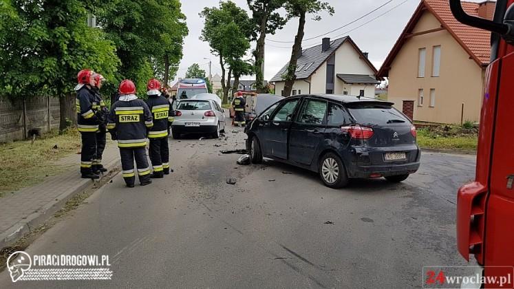 Dziecko ranne w  wypadku pod Kątami Wrocławskimi 