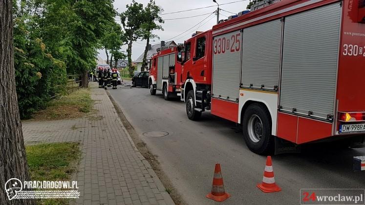Dziecko ranne w  wypadku pod Kątami Wrocławskimi 