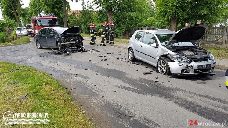 Dziecko ranne w  wypadku pod Kątami Wrocławskimi 