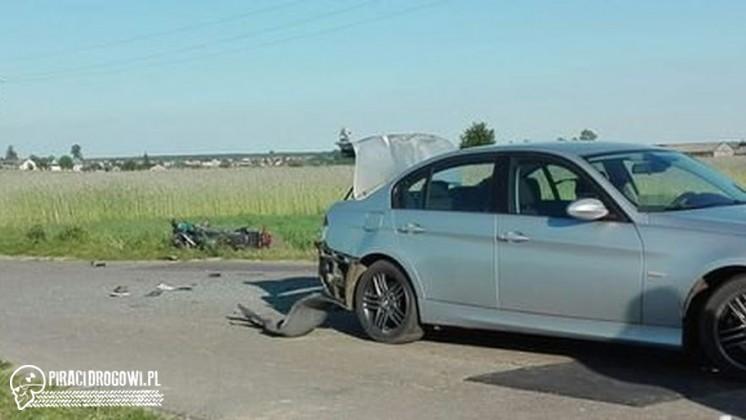 Wjechał motocyklem w tył bmw. Licznik suzuki wskazywał po wypadku 165 km/h
