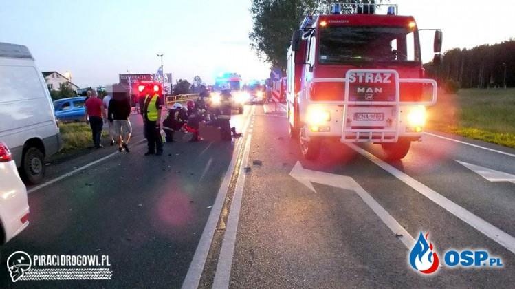 Porsche zderzyło się z busem na krajowej 5