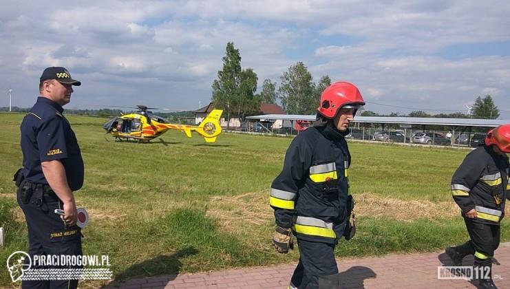 W Rymanowie czołowo zderzył się bus z seatem. W akcji LPR