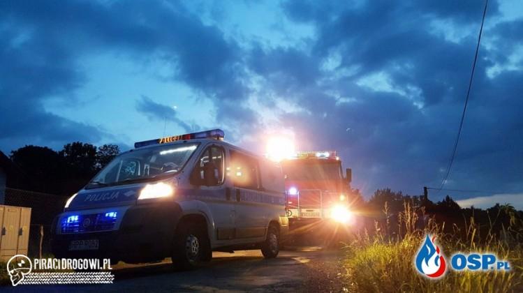 Policyjny pościg w Górkach Małych. Motocyklista uderzył w radiowóz na blokadzie.