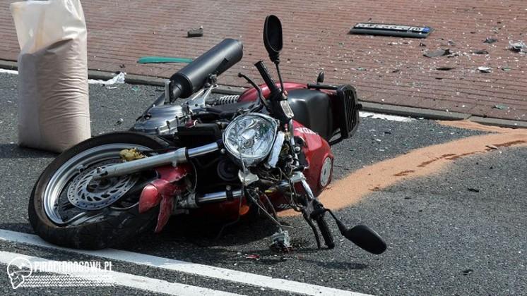Motocyklista zginął w wypadku z ciężarówką. LPR uziemiony bo się zepsuł.