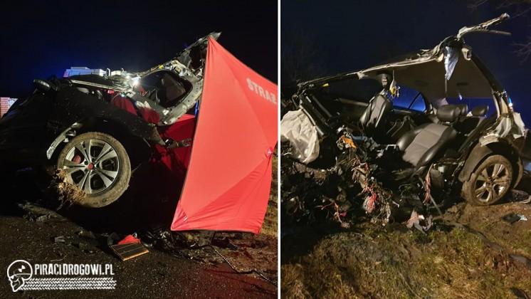 23-letni kierowca zginął, 18-letni pasażer ciężko ranny po wypadku mercedesa.