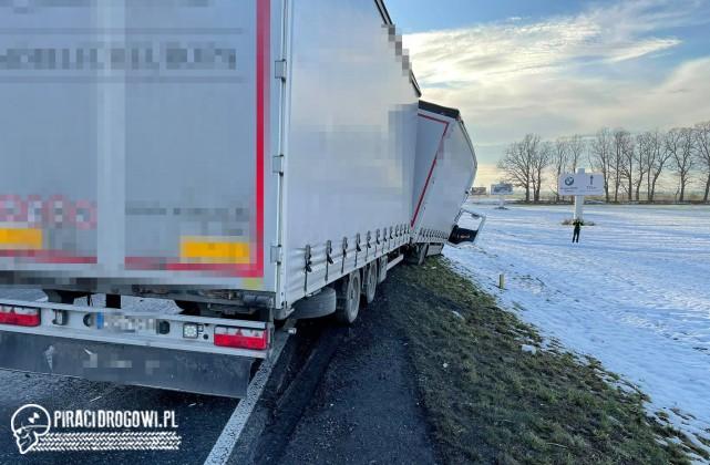 Kierowca volkswagena miał prawie 3 promile. Ledwo przeżył zderzenie z ciężarówką