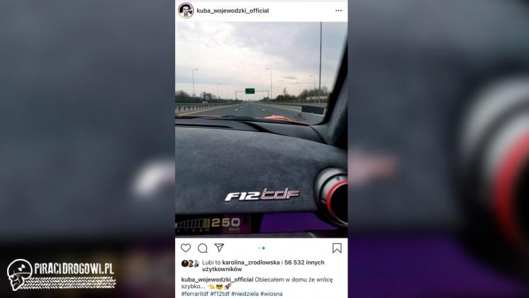 Kuba Wojewódzki pędził Ferrari F12 TDF 250 km/h? Policja sprawdza i grzmi!