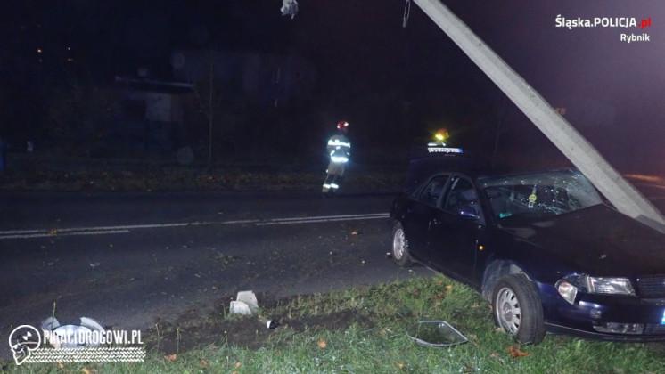 Trzech 18-latków w audi. Kierowca miał prawo jazdy od 7 dni.