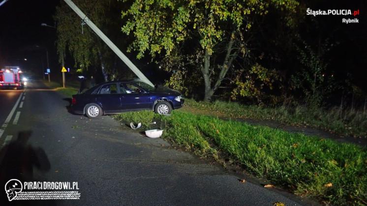 Trzech 18-latków w audi. Kierowca miał prawo jazdy od 7 dni.