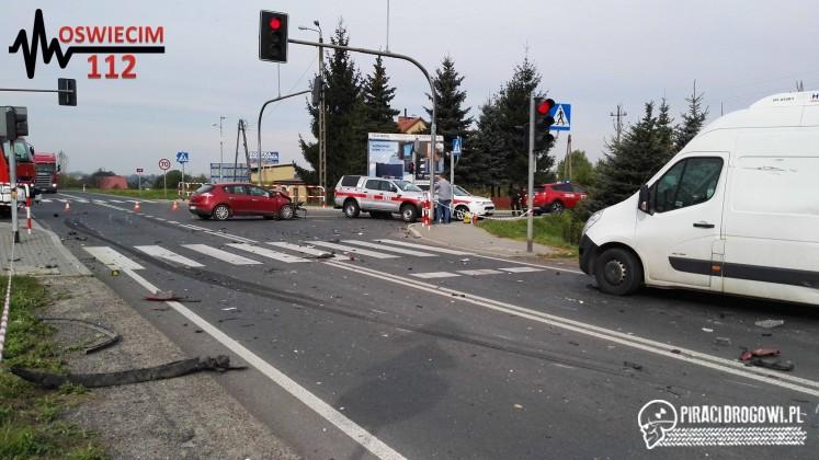 Czterech strażaków rannych po wypadku wozu bojowego na obwodnicy Oświęcimia