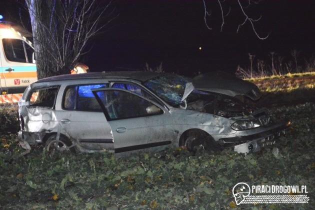 Dachowanie renault w Skorogoszczy. 4 osoby zostały ranne.