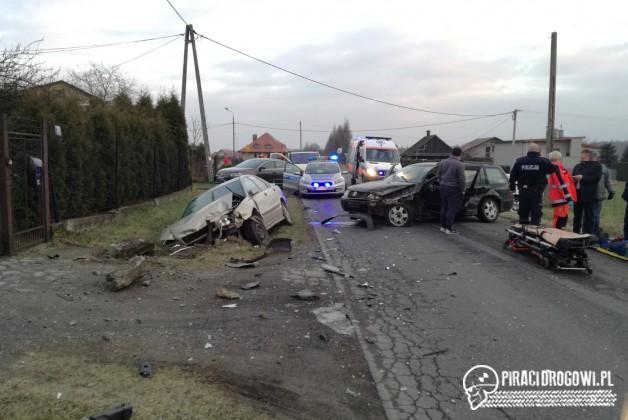 Kilka osób rannych w karambolu na wiejskiej drodze w Pisarzowicach!